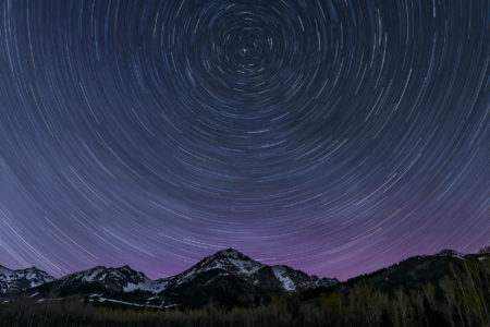 Boulder Mountains Star Trail With Aurora Borealis 5-02-16 - 151742 - Nils Ribi - print -1